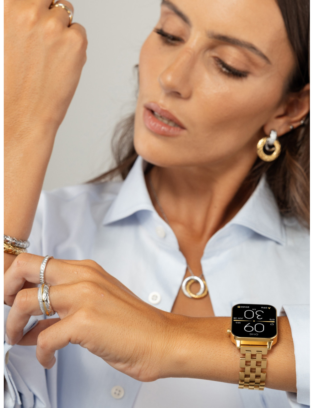 Smartwatch One MagicCall Gold Links