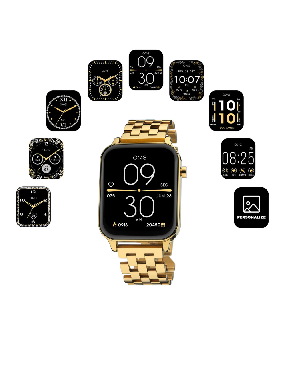 Smartwatch One MagicCall Gold Links