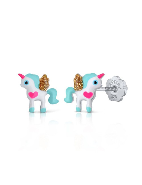 Brincos La Petra Unicórnio Azul