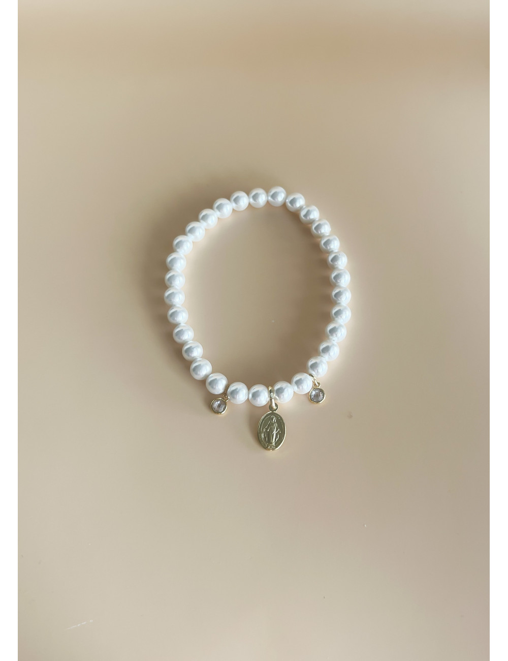 Pulseira Pérolas e Milagrosa Prata Dourada