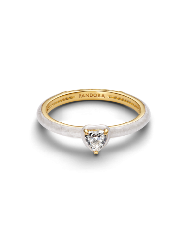 Anel Coração Chakra Branco Pandora