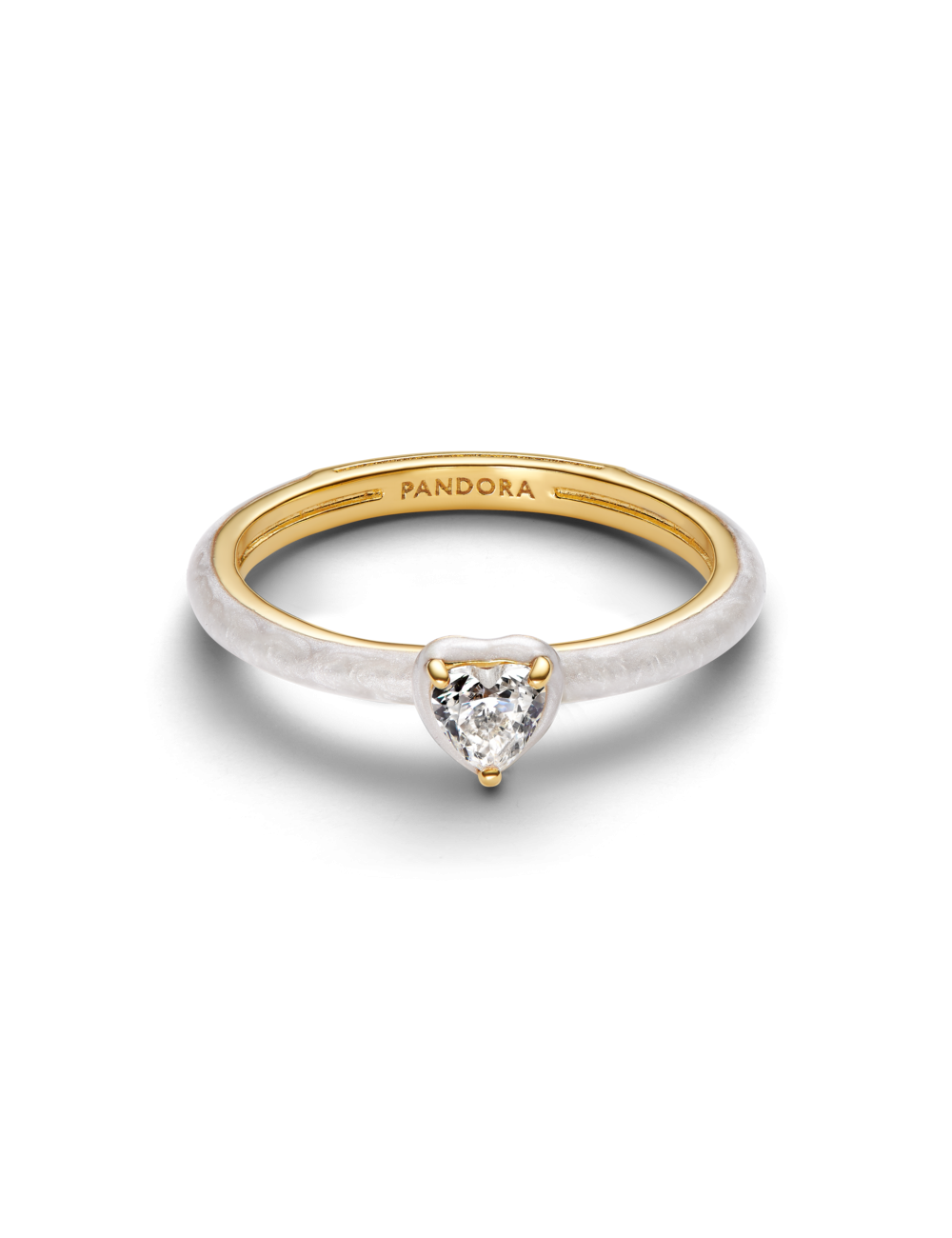 Anel Coração Chakra Branco Pandora