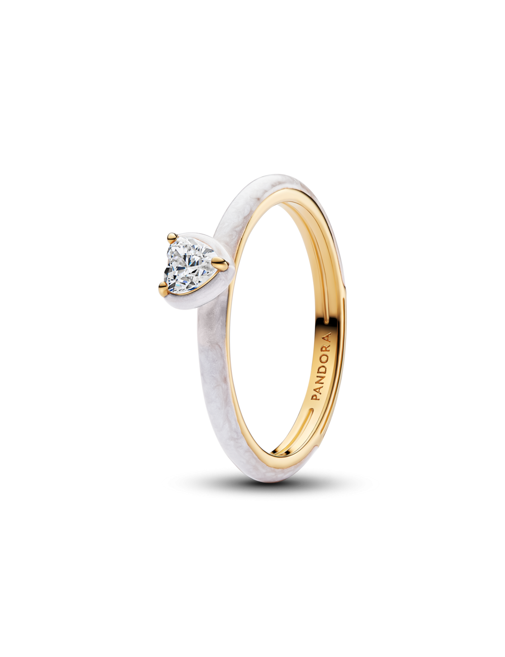 Anel Coração Chakra Branco Pandora