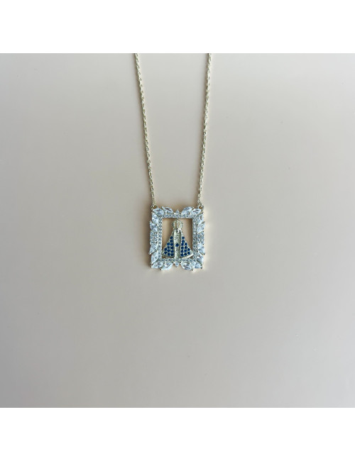 Colar Sra Aparecida Prata Dourada