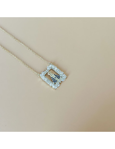 Colar Sra Aparecida Prata Dourada