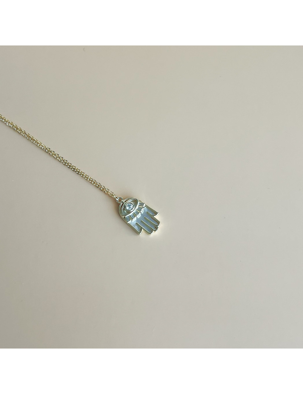 Colar Hamsa Hand Prata Dourada