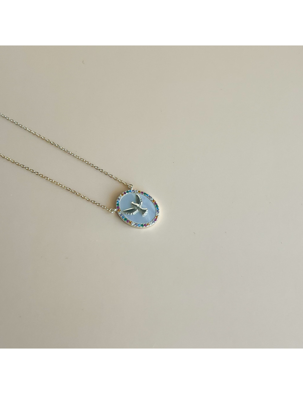 Colar Espirito Santo Prata Dourada