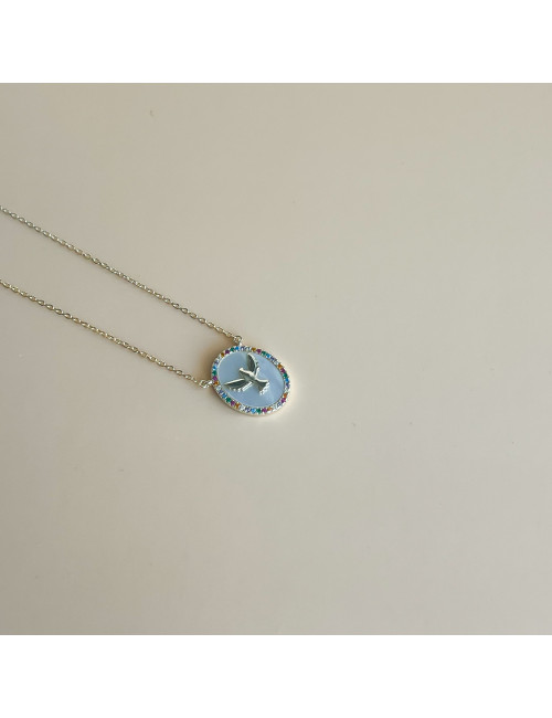 Colar Espirito Santo Prata Dourada