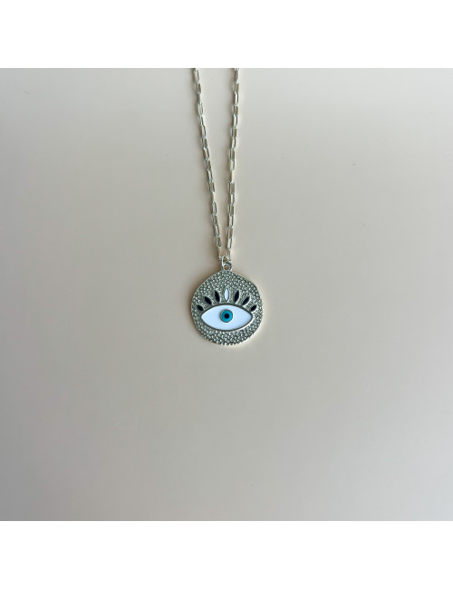 Colar Olho Prata Dourada