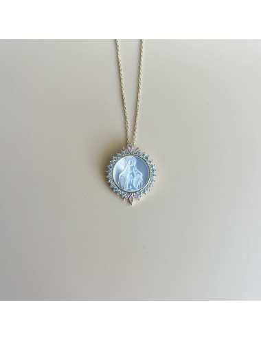 Colar Faith Rosa Prata Dourada