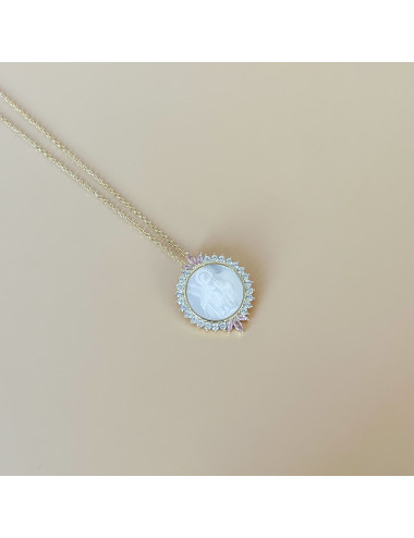 Colar Faith Rosa Prata Dourada