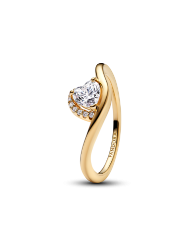 Anel Coração Ondulado Pandora