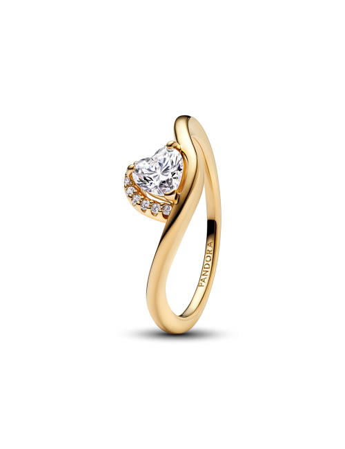 Anel Coração Ondulado Pandora