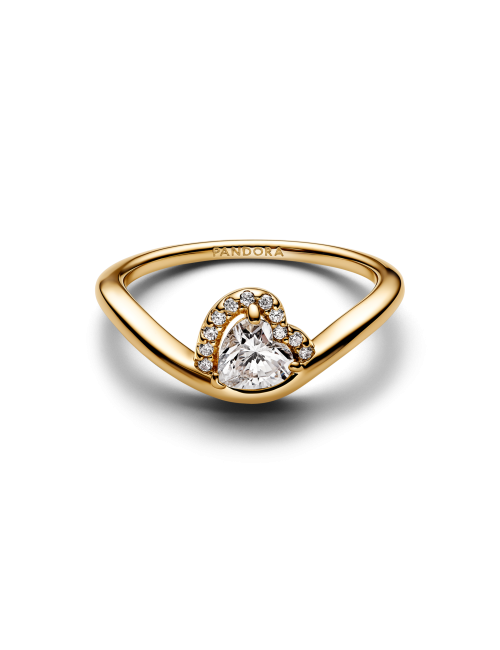 Anel Coração Ondulado Pandora