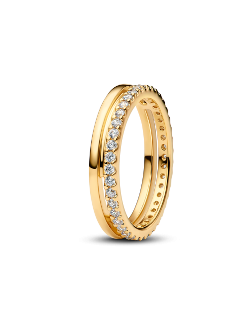 Anel Banda Dupla Gold Pandora