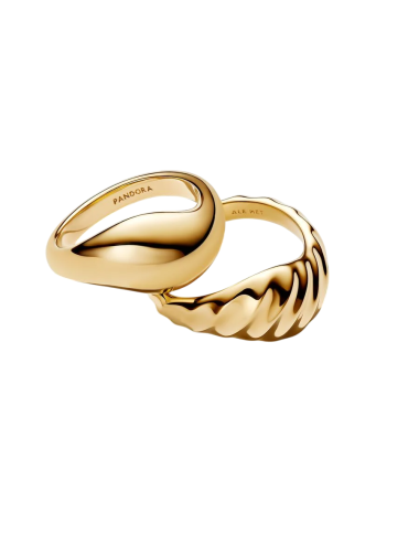 Anel Rippled Gold Pandora