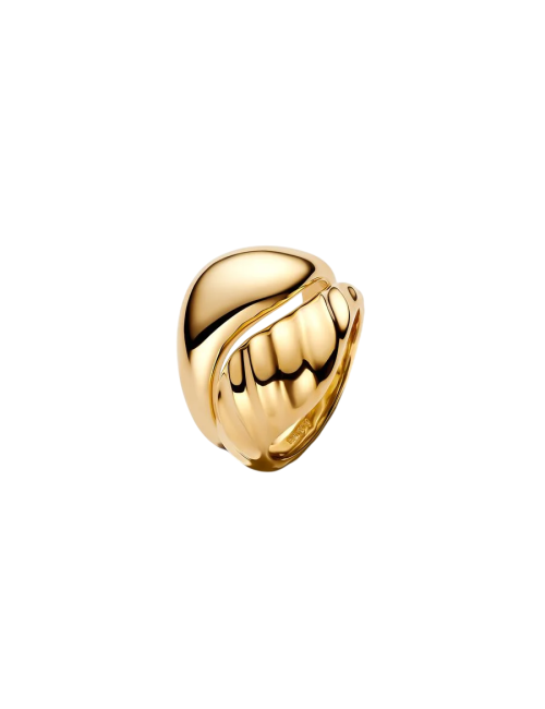 Anel Rippled Gold Pandora