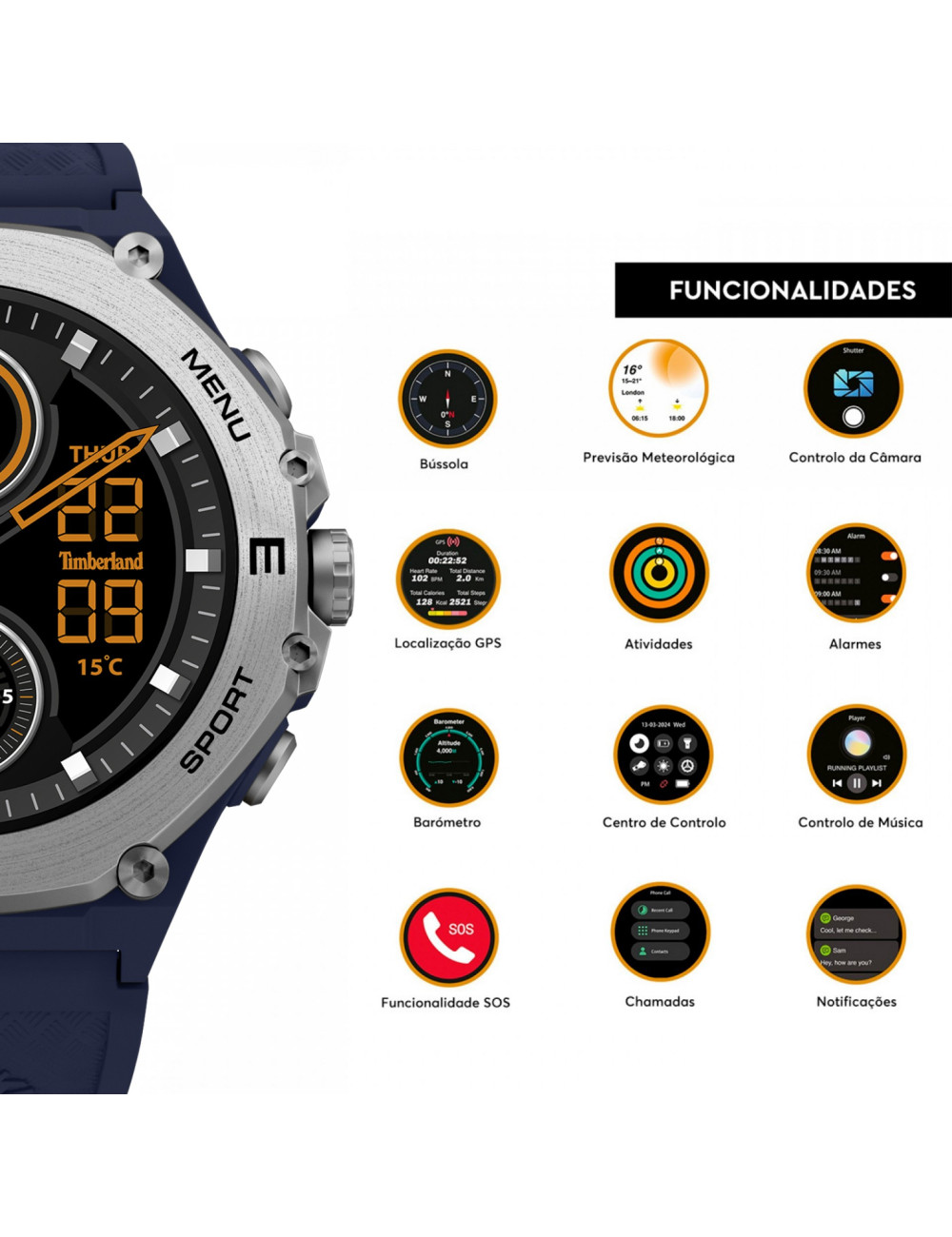 Relógio Smartwatch Timberland Trail Force S2