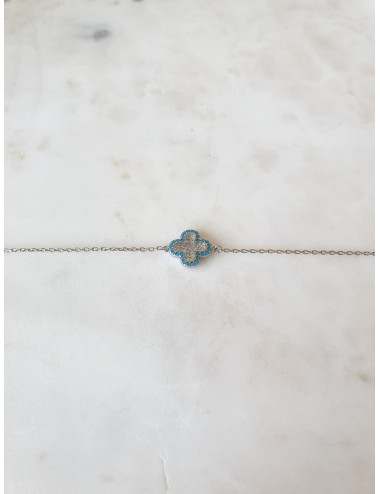 PULSEIRA CLOVER BLUE PRATA
