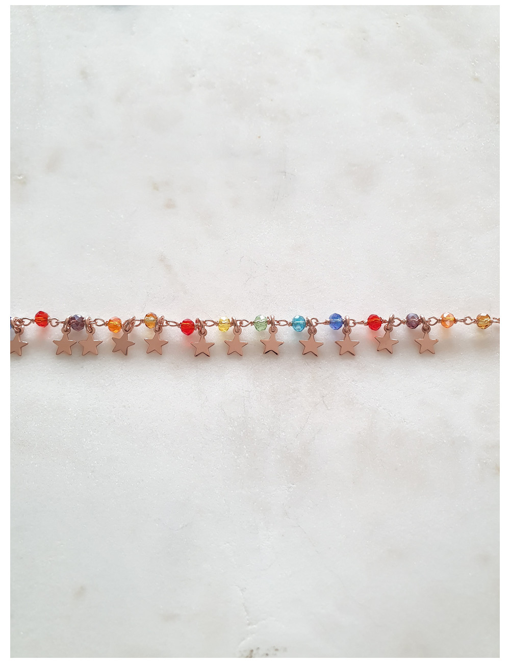 PULSEIRA ESTRELAS PENDENTES PRATA ROSE GOLD