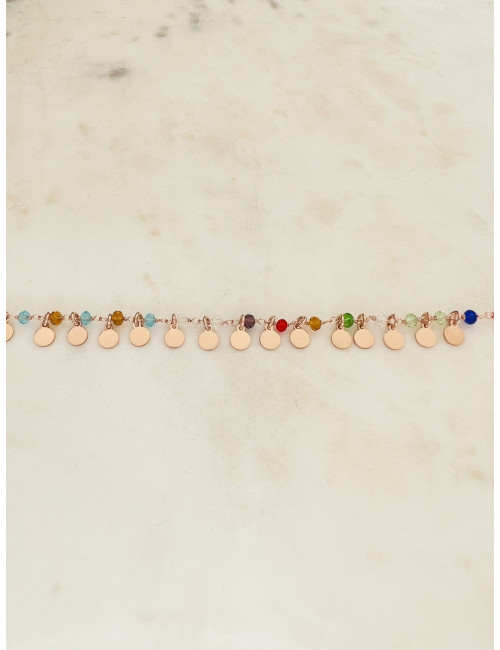PULSEIRA COLOFULL PENDENTES PRATA ROSE GOLD