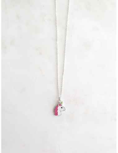 COLAR JUNIOR UNICÓRNIO ESMALTE PRATA