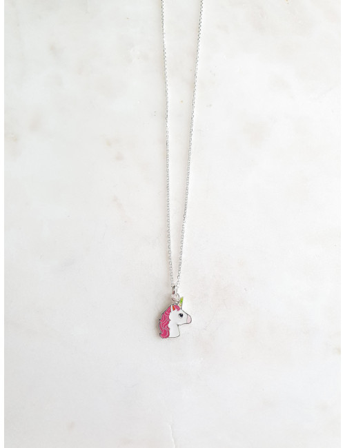 COLAR JUNIOR UNICÓRNIO ESMALTE PRATA