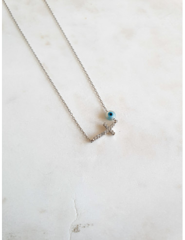 COLAR CRUZ CRAVADA PRATA