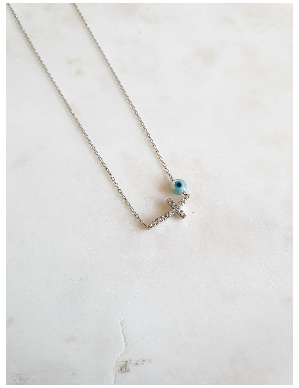 COLAR CRUZ CRAVADA PRATA