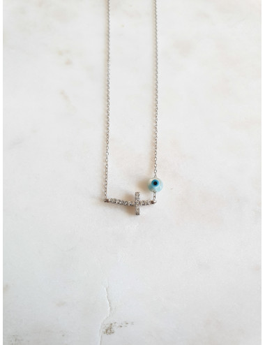 COLAR CRUZ CRAVADA PRATA