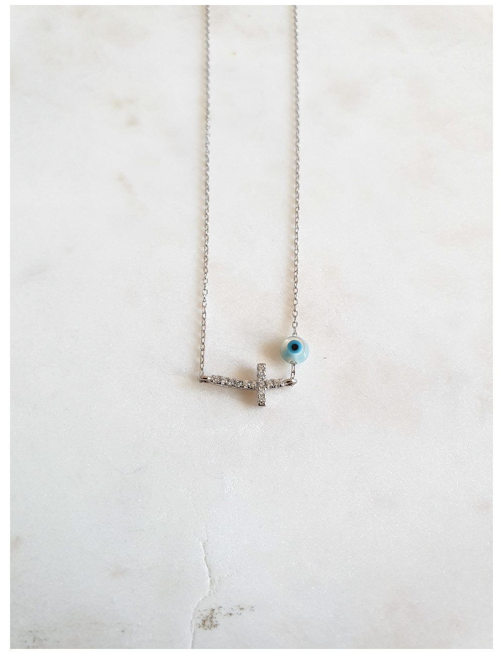 COLAR CRUZ CRAVADA PRATA