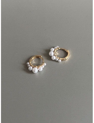 Argolas Pearly Prata Dourada