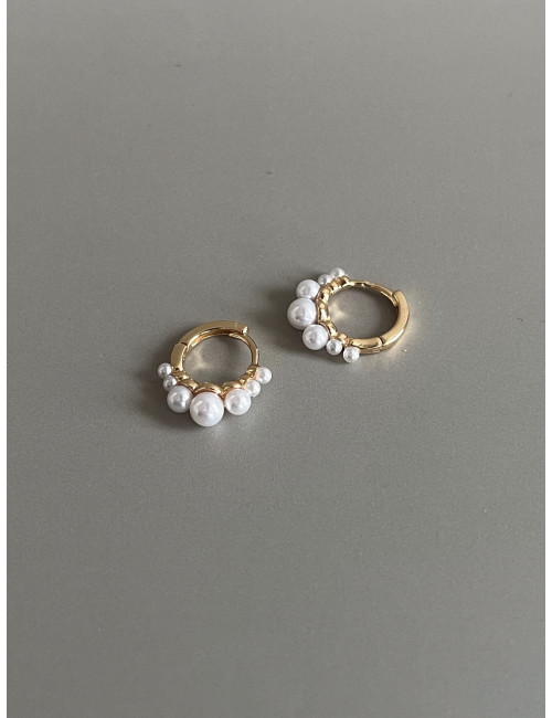 Argolas Pearly Prata Dourada