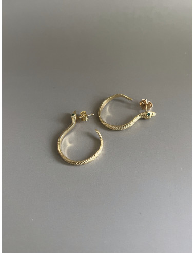 Brincos Cobra Prata Dourada