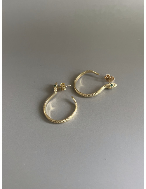 Brincos Cobra Prata Dourada