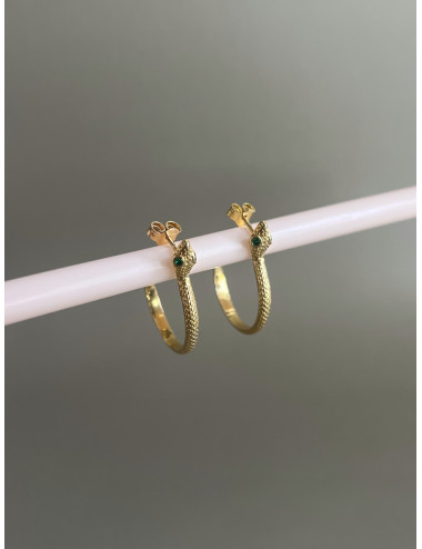 Brincos Cobra Prata Dourada