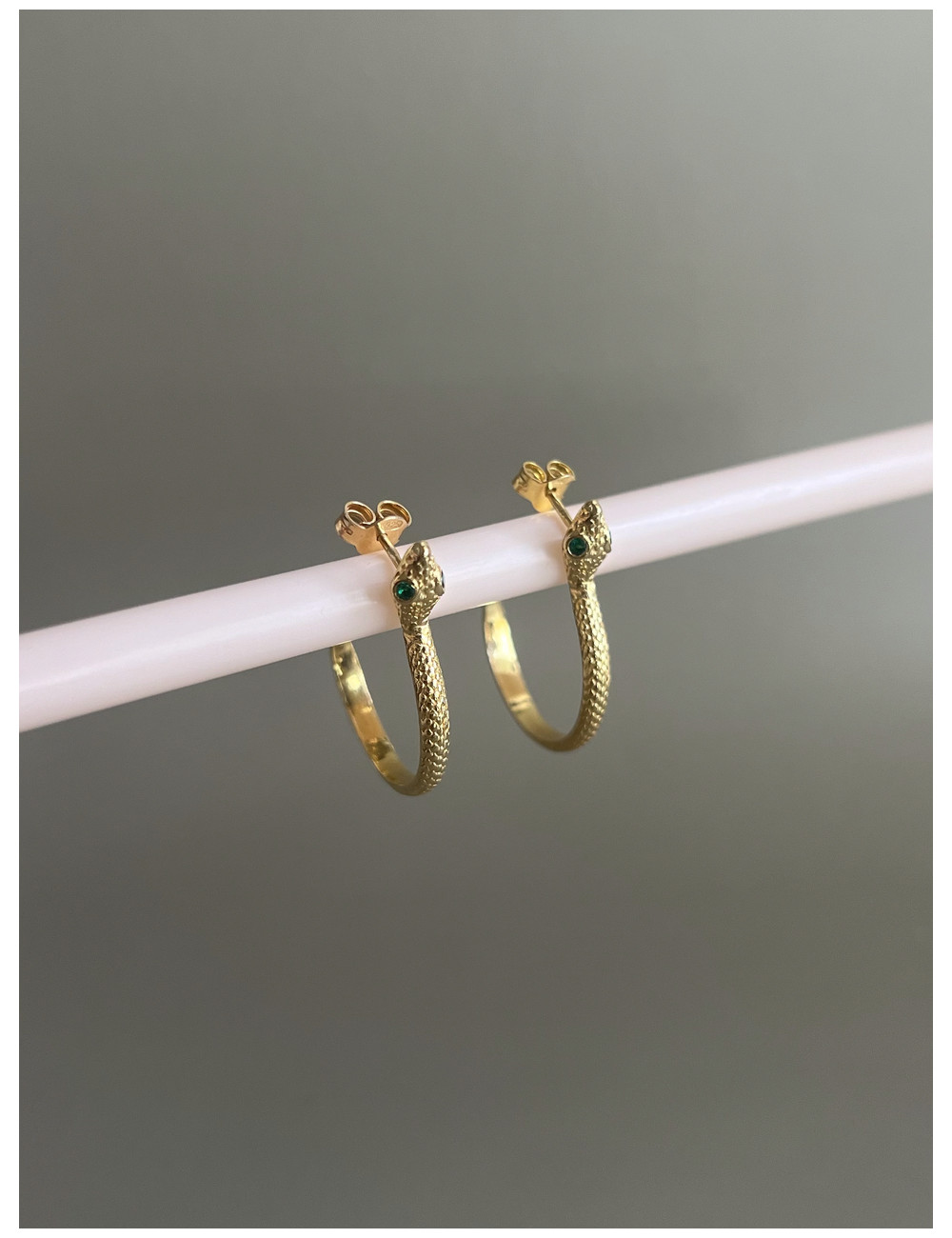 Brincos Cobra Prata Dourada