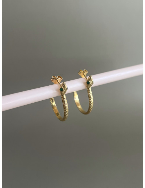 Brincos Cobra Prata Dourada