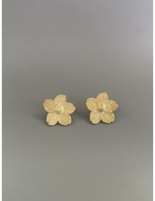 Brincos Golden Flower Prata Dourada