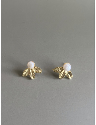 Brincos Flora Prata Dourada