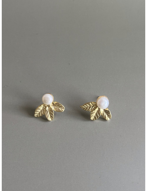 Brincos Flora Prata Dourada