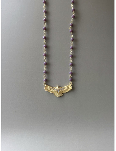 Colar Espirito Santo II Castanho Prata Dourada