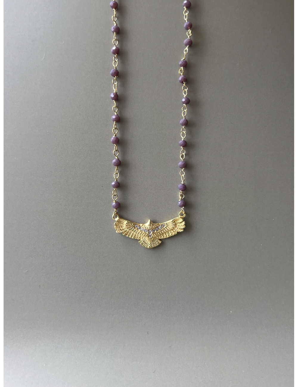 Colar Espirito Santo II Castanho Prata Dourada