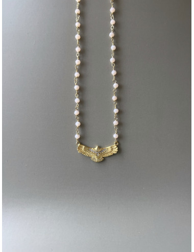 Colar Espirito Santo II Rosa Prata Dourada