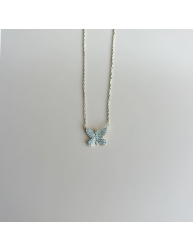 Colar Borboleta Prata Dourada