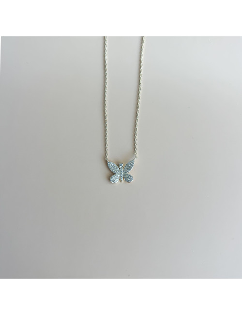 Colar Borboleta Prata Dourada