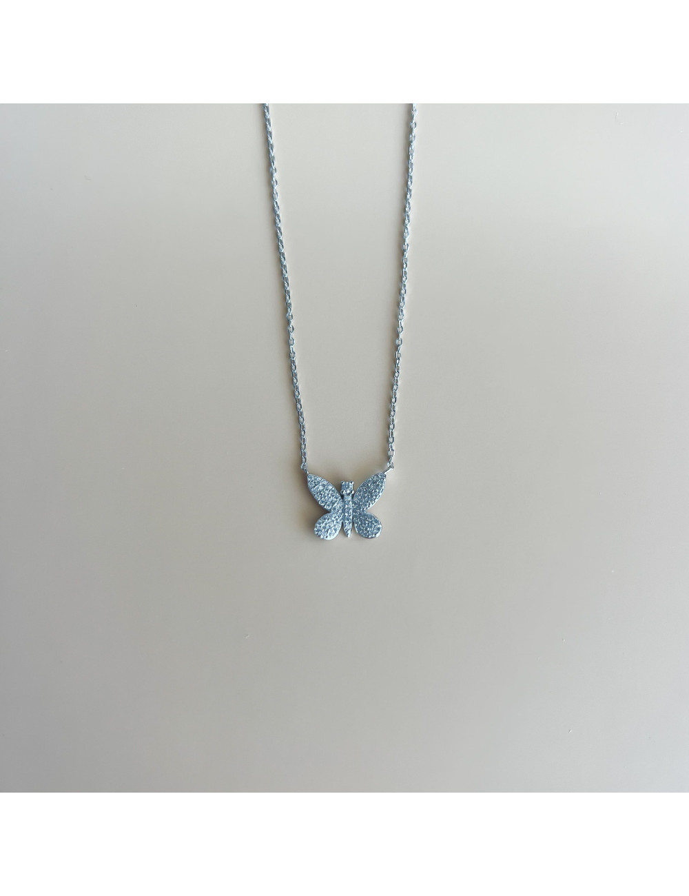 Colar Borboleta Prata