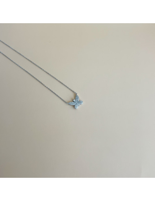 Colar Borboleta Prata