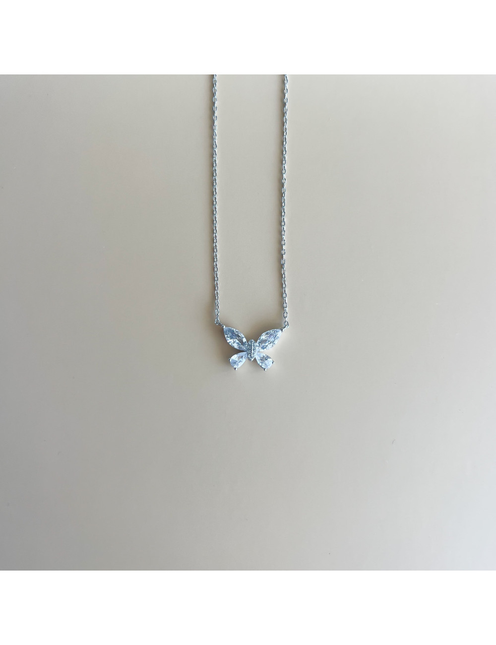 Colar Crystal Butterfly Prata