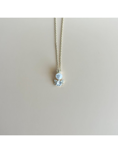 Colar Anjo Prata Dourada